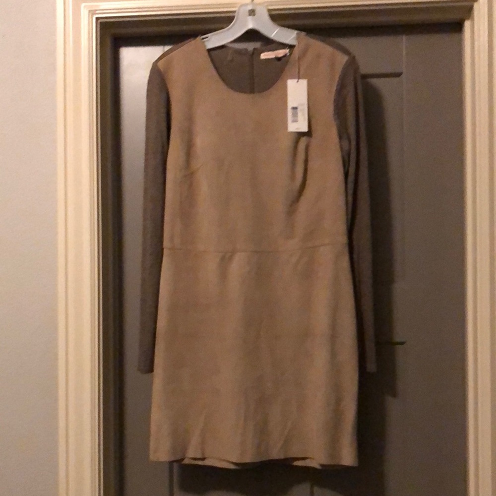 Rebecca Taylor knit suede dress. Size 8 New with tags.